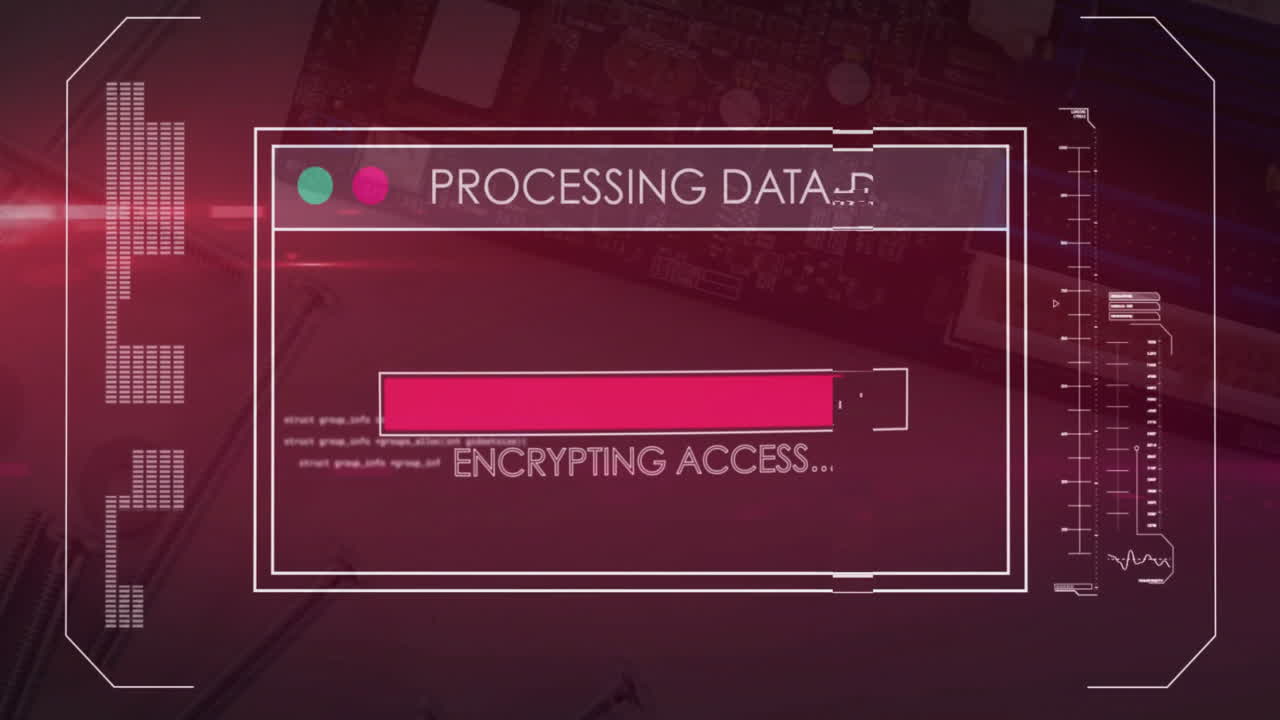 animación del procesamiento de datos a través de una placa de computación