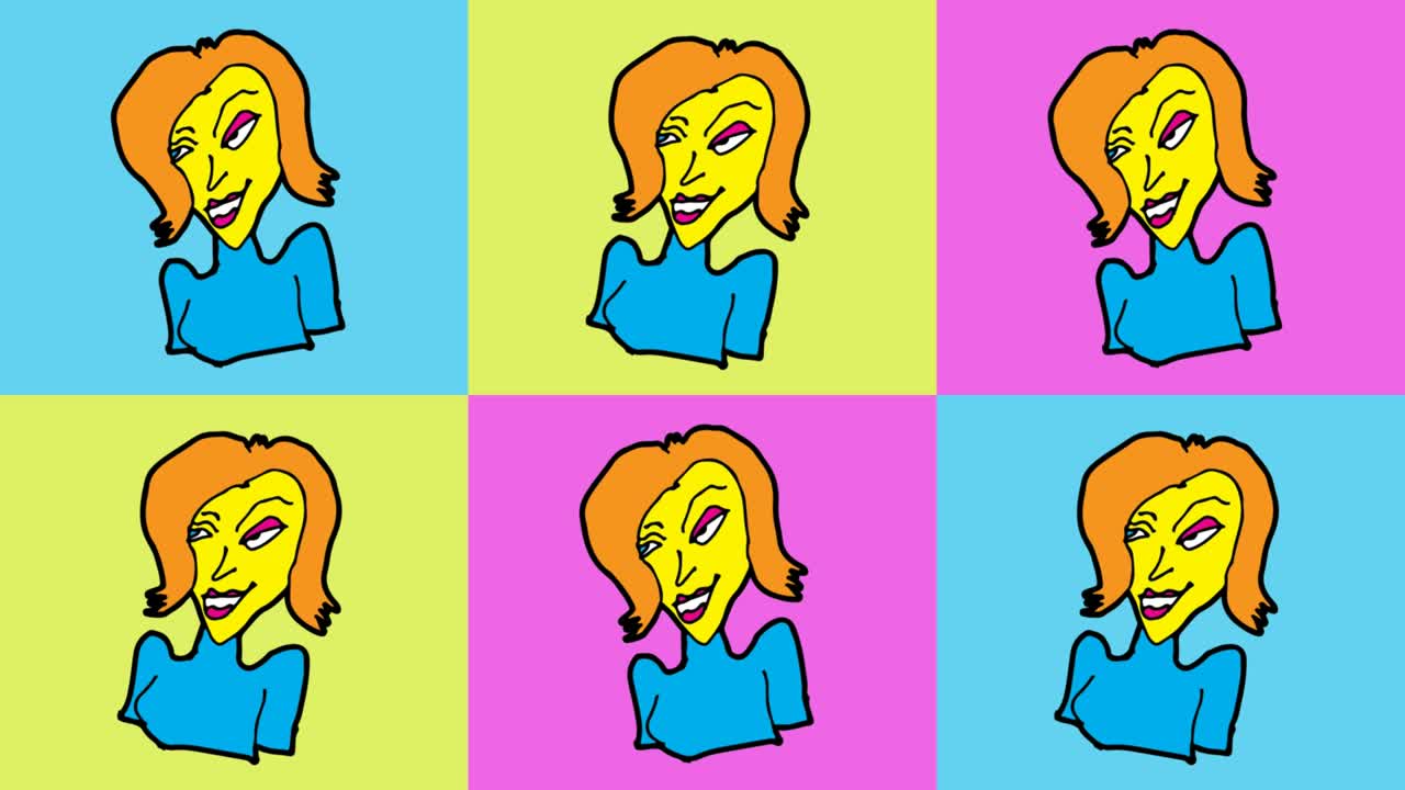 bambini che disegnano pop art sullo sfondo senza cuciture con il tema della bella donna