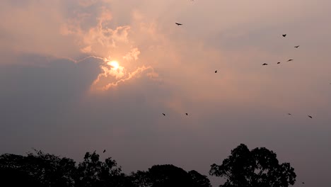 sunrise behind the clouds morning shot