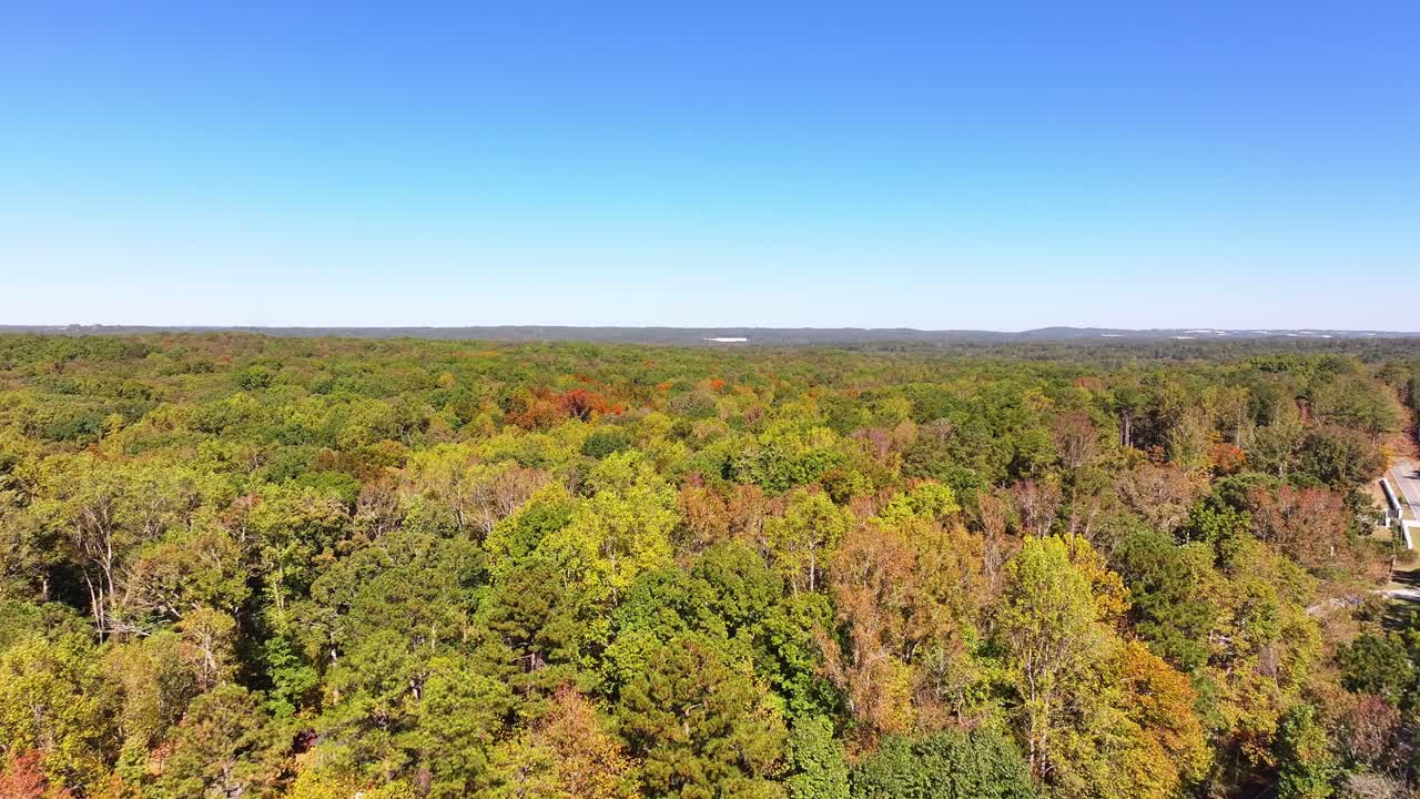 South Fulton natural wooded areas in spring, Springbox Dr, Fairburn, Atlanta, Georgia, Aerial