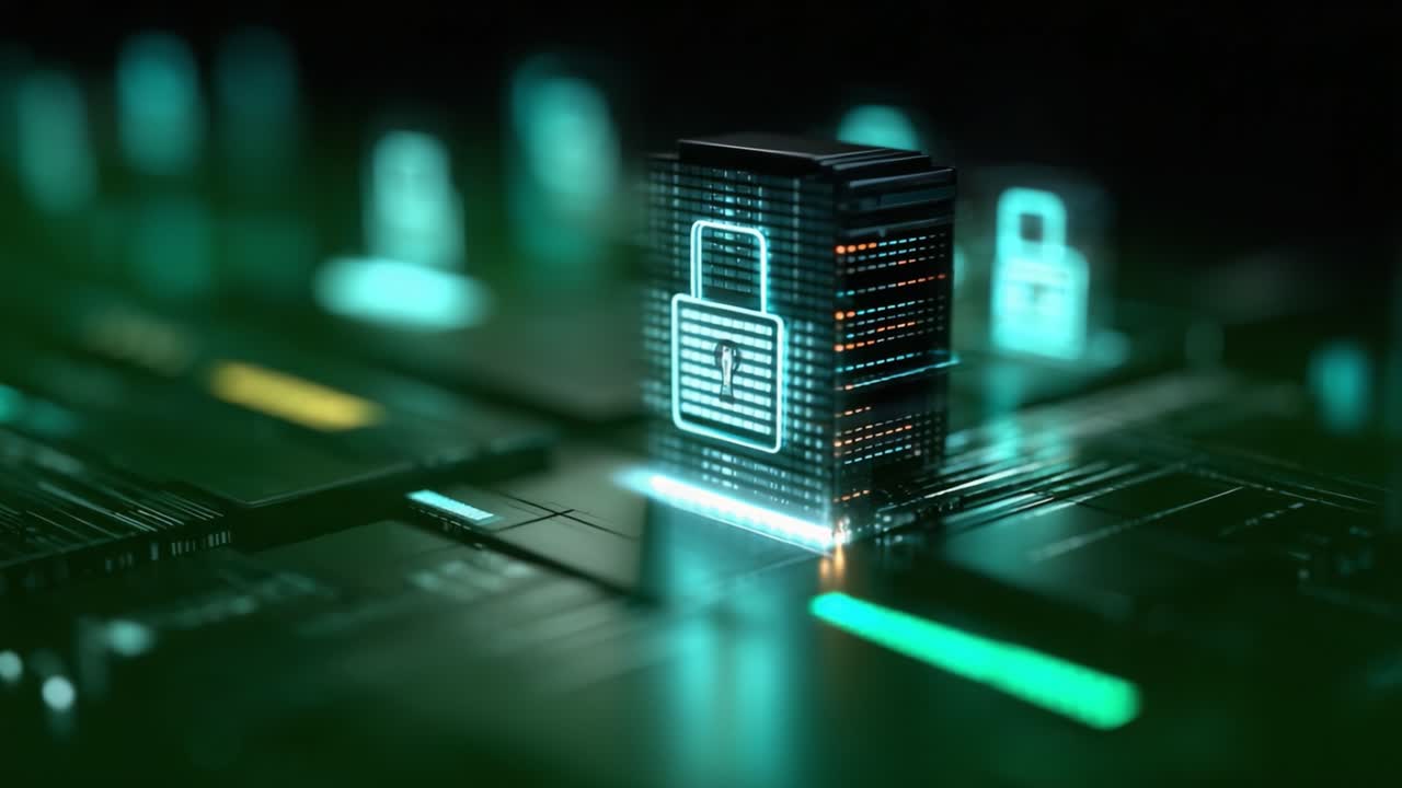 Visual Representation of Cybersecurity with Digital Lock and Data Protection Concepts, Highlighting Encryption and Secure Networks in Modern Technology Environments