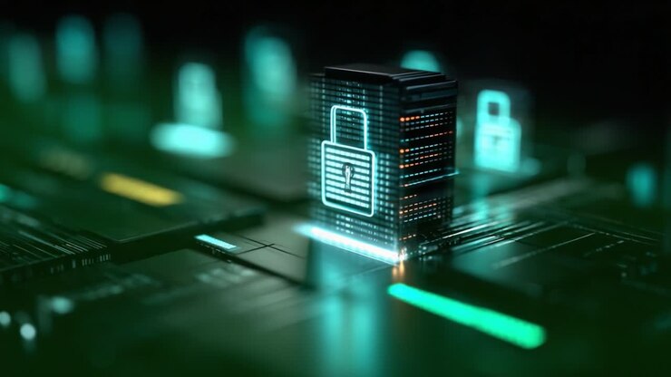 Visual Representation of Cybersecurity with Digital Lock and Data Protection Concepts, Highlighting Encryption and Secure Networks in Modern Technology Environments