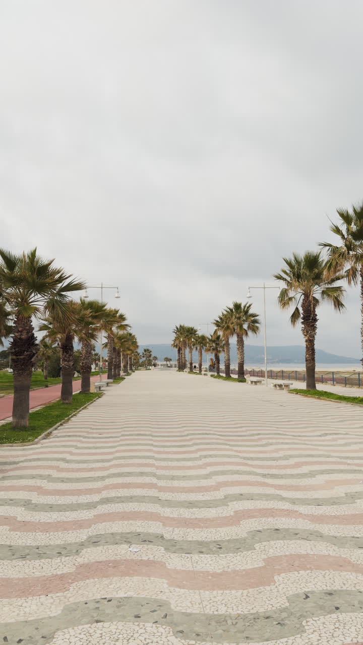 Palme sul lungomare di Soverato in Calabria, una meta turistica