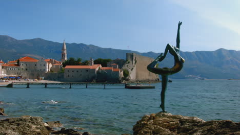 bronze dancer statue in budva, montenegro