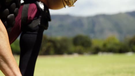 Baseball-catcher-during-practice-session