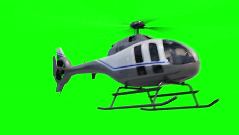 helicopter in 4k on green screen with alpha matte