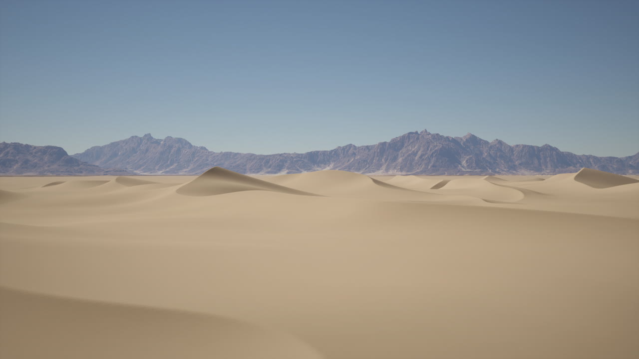 배경 에 산 들 이 있는 사막 의 모래 언덕
