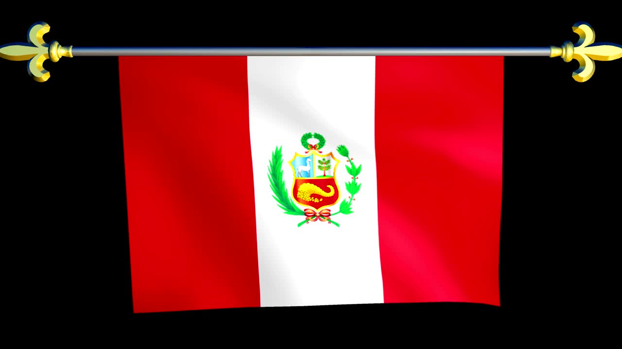 gran bandera animada en bucle del peru