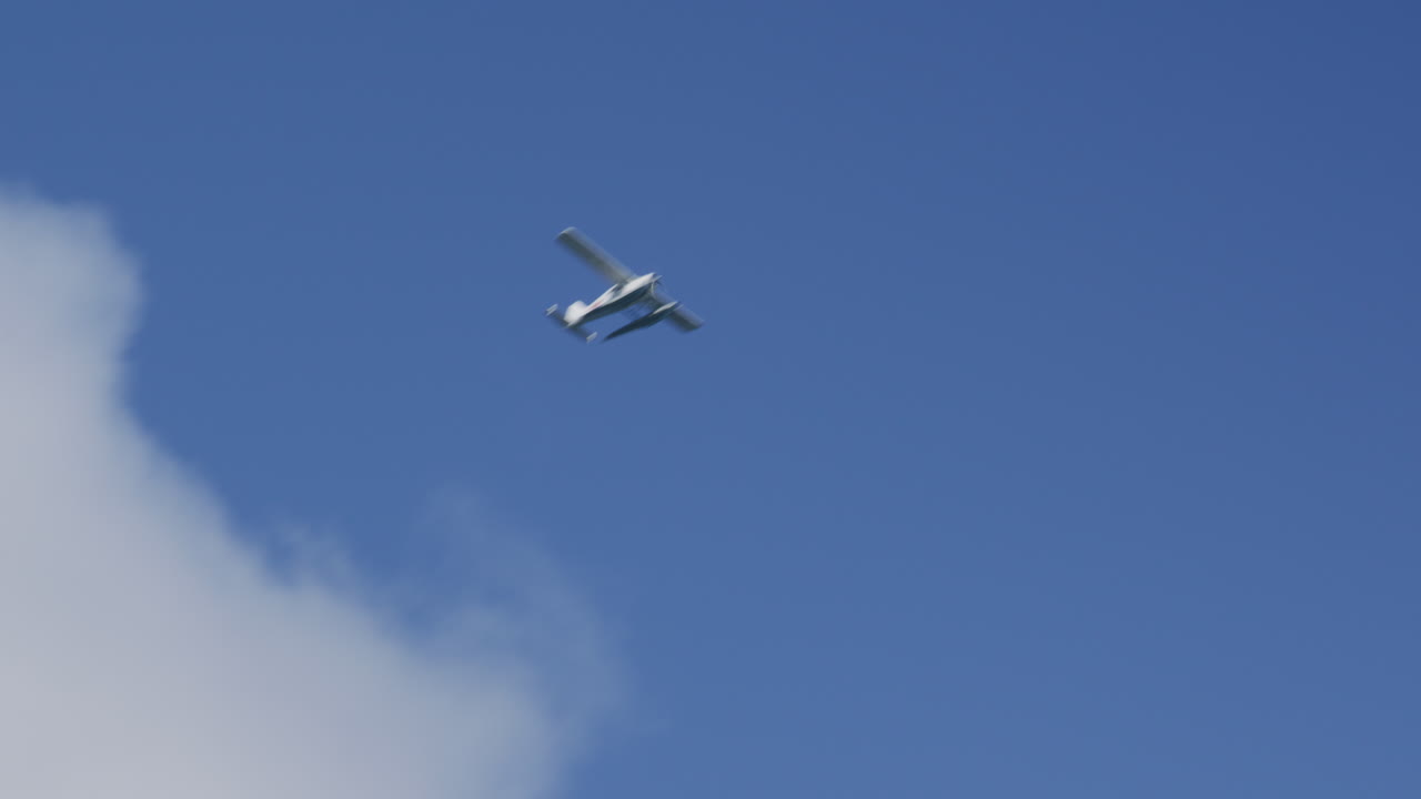 A water aircraft glides through the sky, its wings embracing the freedom of flight. Against the endless blue, it embodies the thrill of adventure.