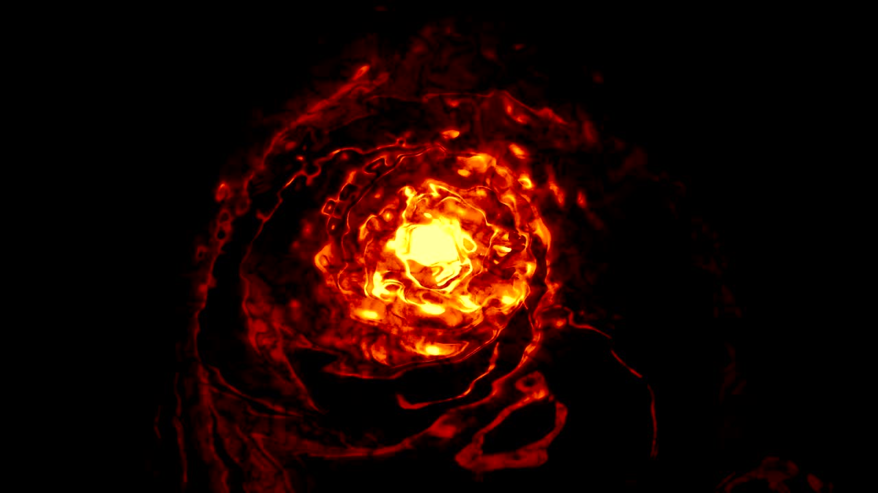 полет через абстрактный футуристический светящийся туннель