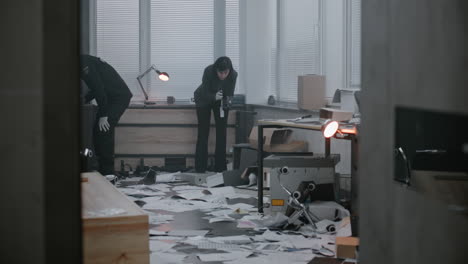 crime scene investigation in an office