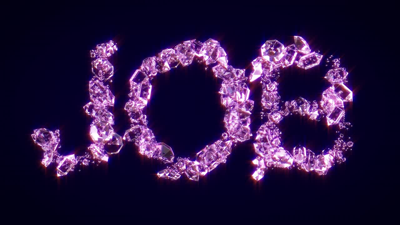 - 반이는 분홍색 다이아몬드로 만든 작업 텍스트, 고립 - 루프 비디오