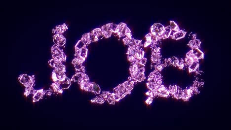 - texto de trabajo hecho de brillantes diamantes rosados, aislado - video de bucle