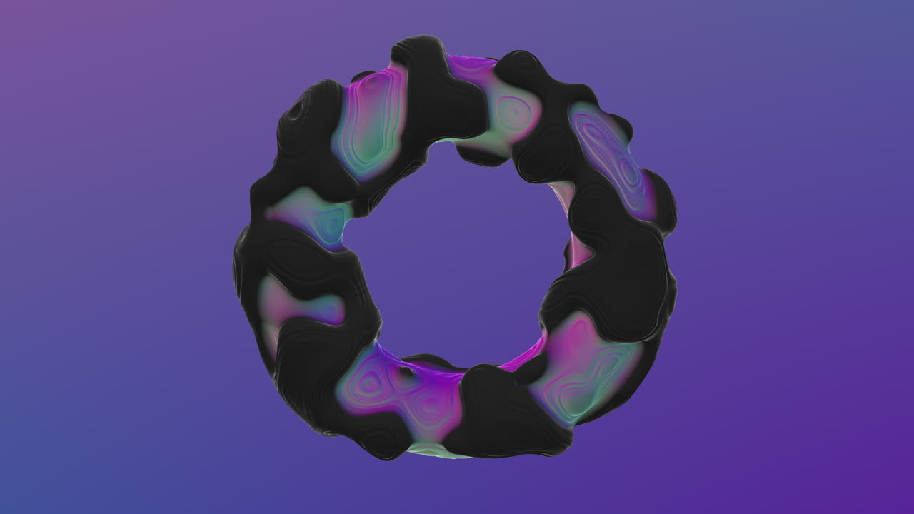 Futuristic and psychedelic black circle with waves