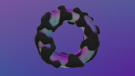 círculo negro futurista y psicodélico con ondas