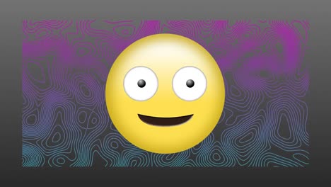 animación del icono de emoji en un fondo con patrones