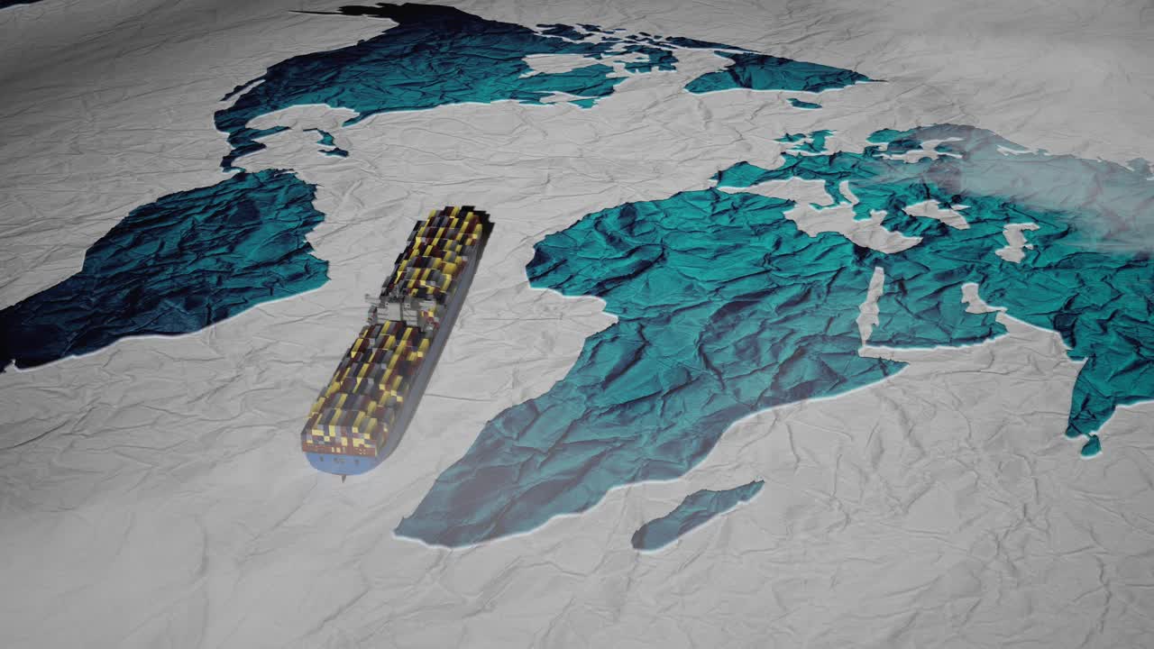 Global maritim skipsrute over verdenskart
