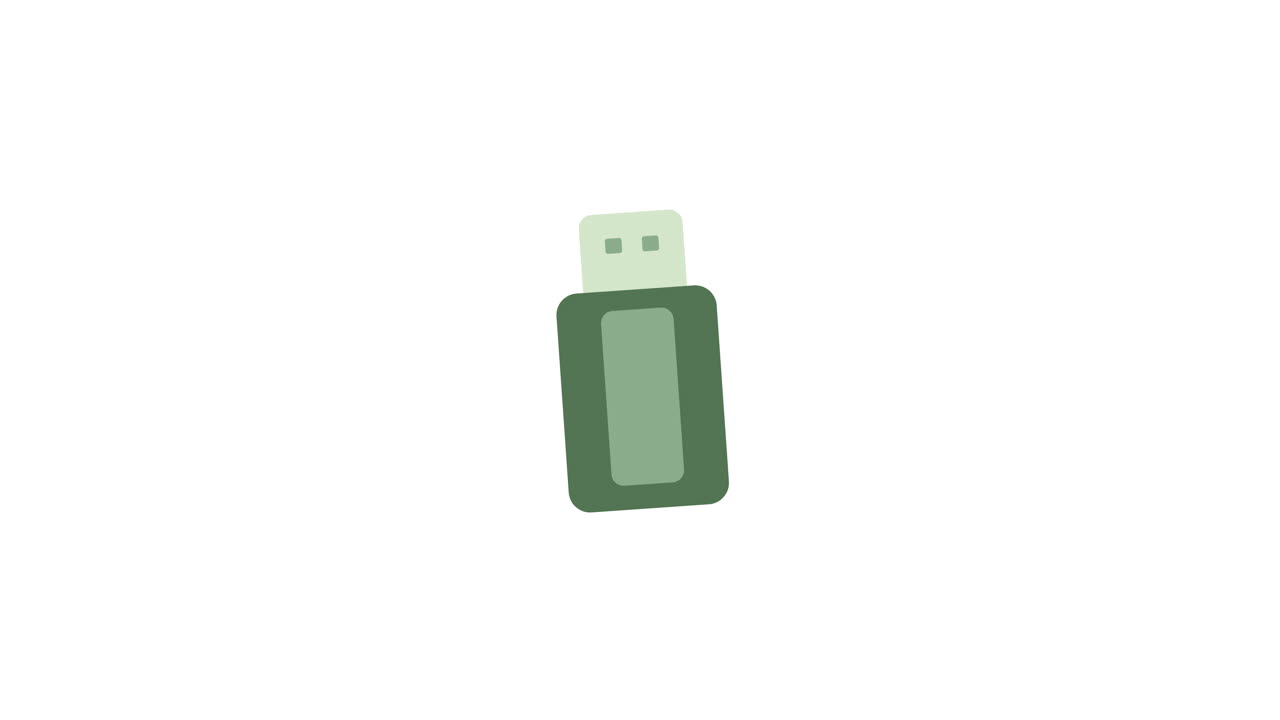 Animerad ikon för USB-minne med avtagande lock