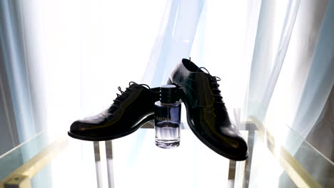 Groom&#039;s Accessories on the table for the Wedding Day