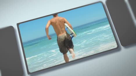 montage of young adults enjoying a moment on a beach