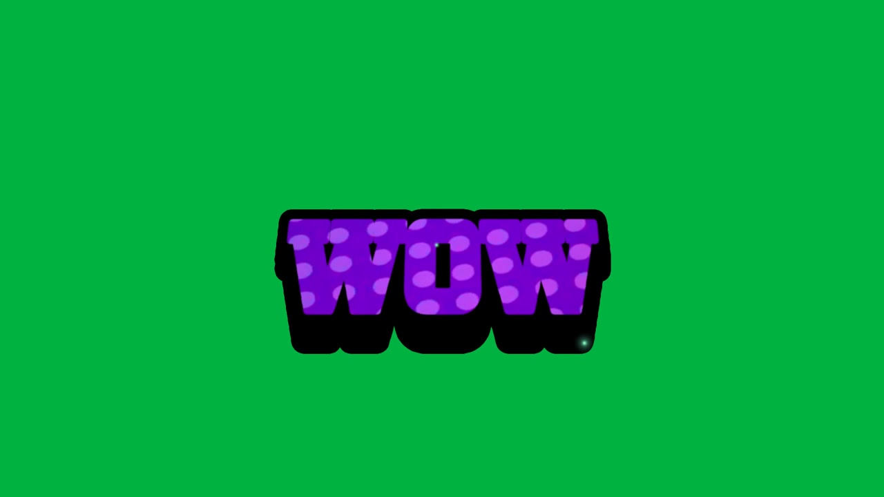 On transparent canvas blob vanishing WOW logo sparkling shifting down settling on dark fill