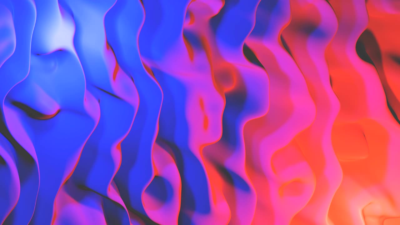 3d render fondo abstracto. fluye lentamente en colores de neón. animación de textura lenta. bucle de 4k
