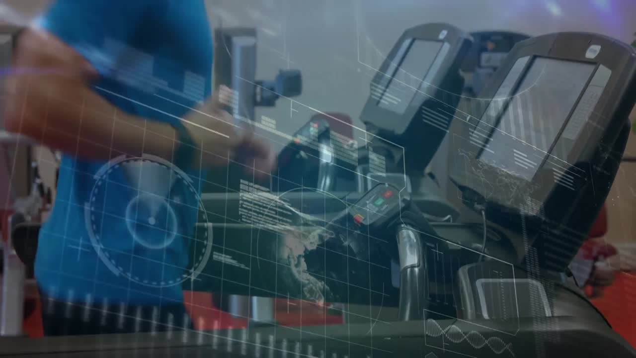 procesamiento de datos con el hombre caucásico corriendo