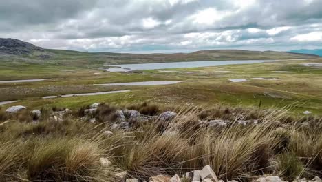 Clouds-Hovering-Lagunas-De-Alto-Peru-Vast-Landscape,-Motion-Time-Lapse