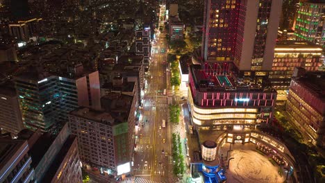 aerial view of taipei city at night