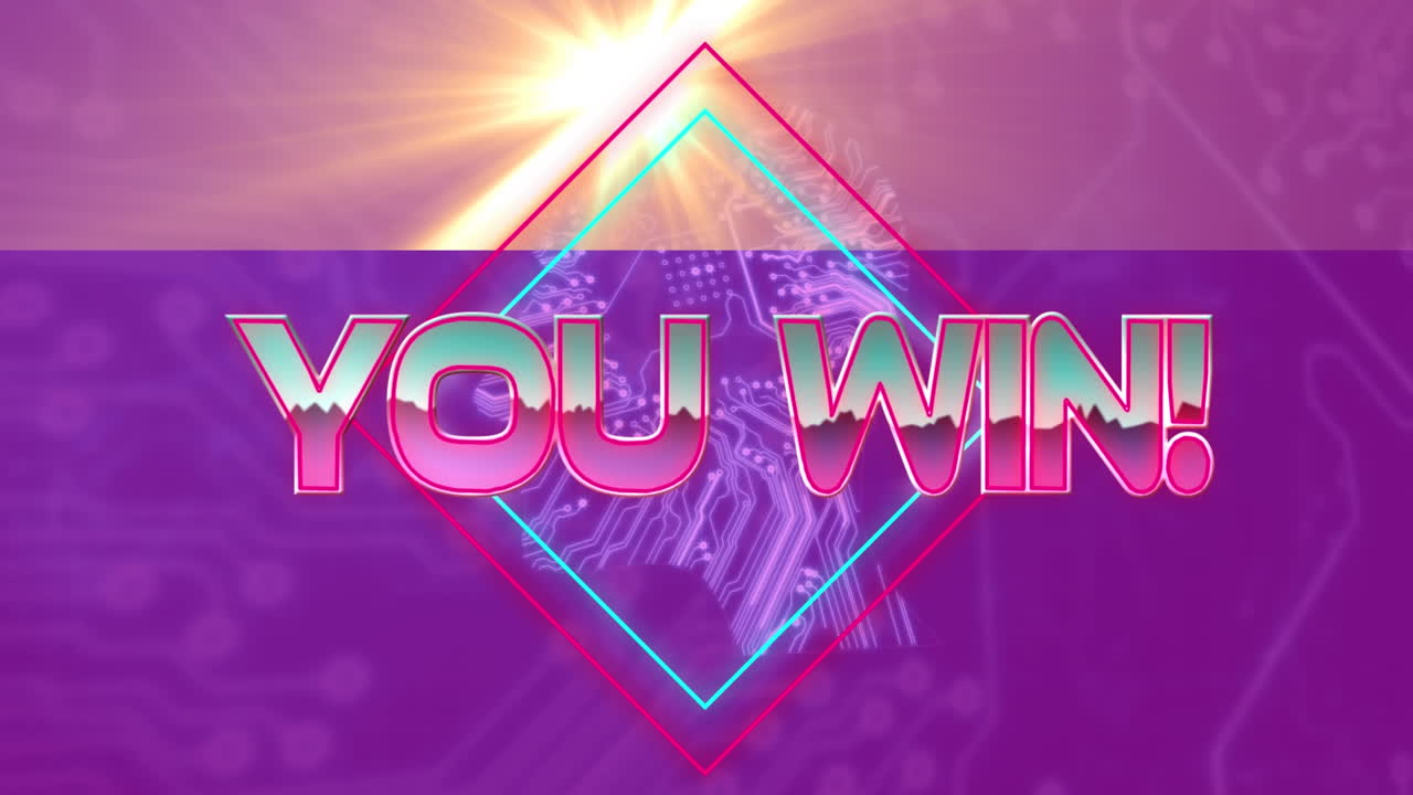 기하학적 모양과 프로세서 코어에 대한 텍스트를 얻는 애니메이션