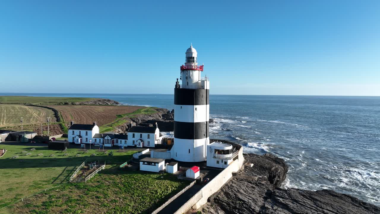 Wexford: luoghi epici Faro di Hook Head, uno dei più antichi al mondo, vista invernale