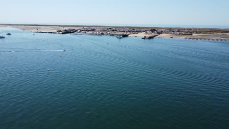 approach from ria formosa towards the culatra island in algarve, portugal