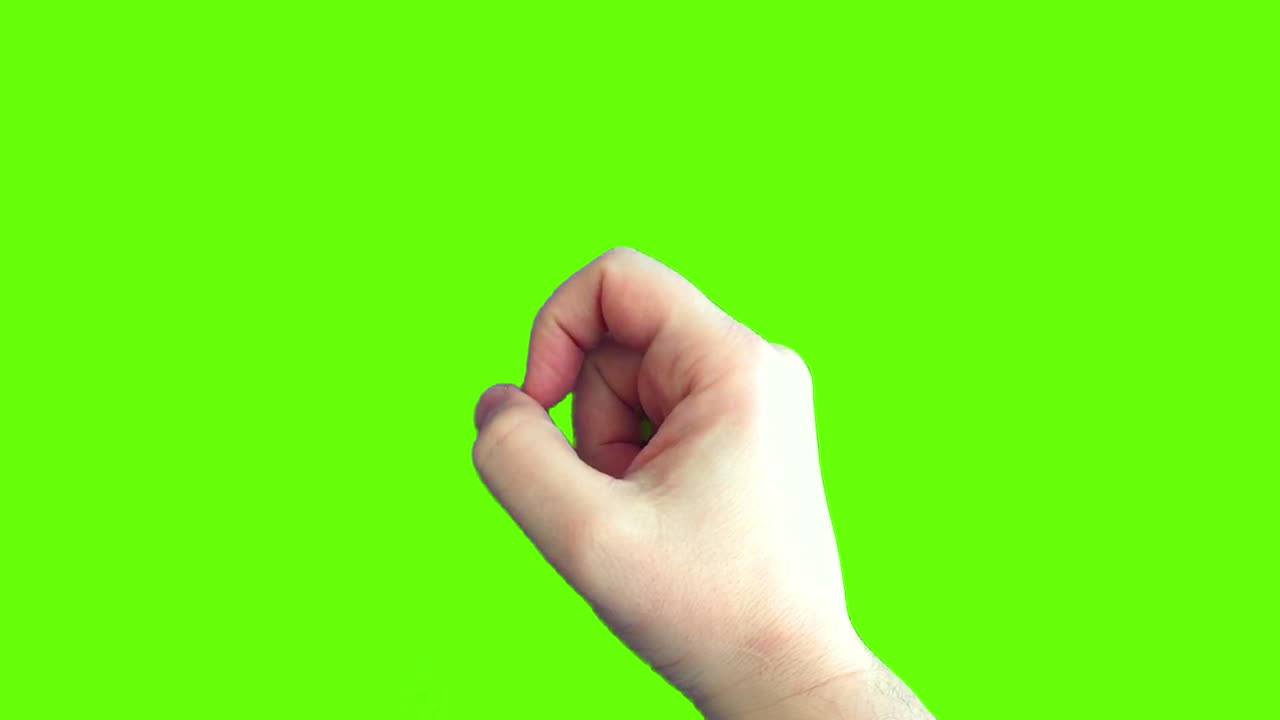 Hand on Green Screen Background