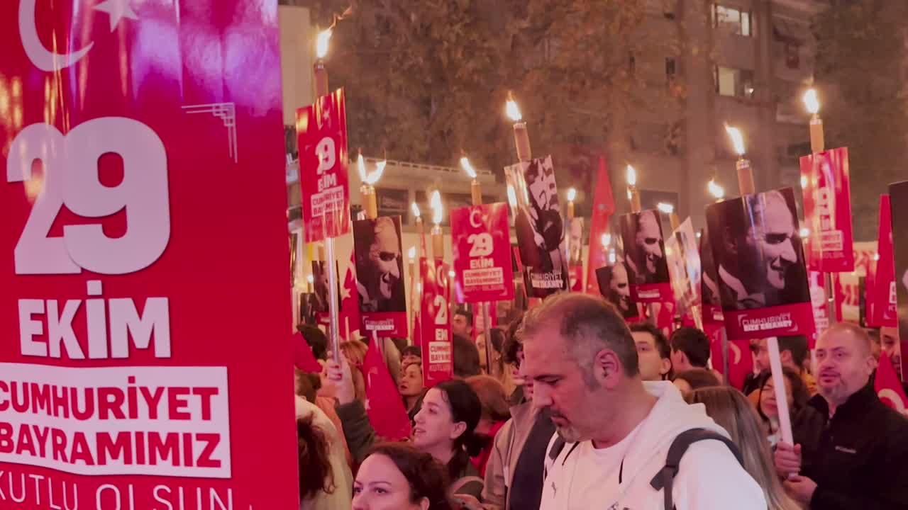 October 29 Republic Day was celebrated with a crowd in Bagdat Street, Kadıköy, Istanbul, Turkey