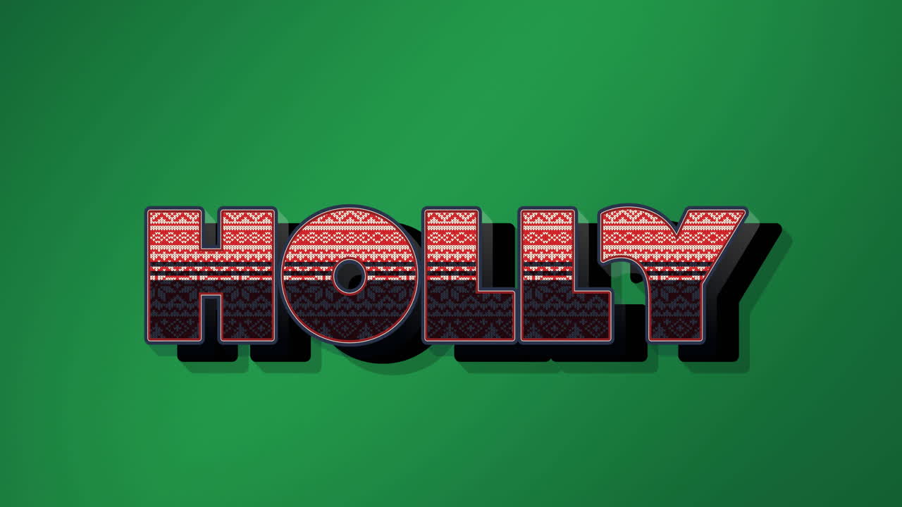 animación del texto de la santa navidad sobre fondo verde