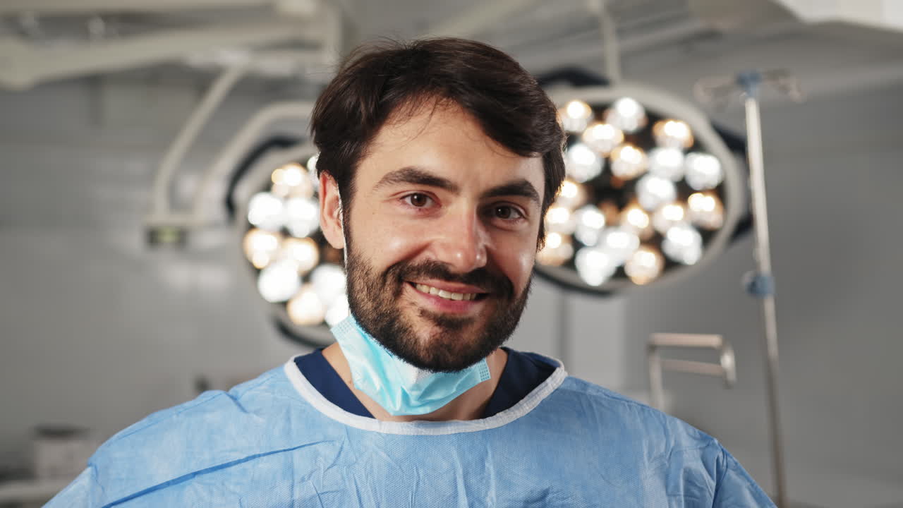 Smiling doctor in surgical room