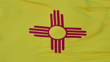 flag of new mexico state, region of the united states, waving at wind