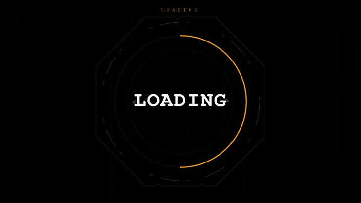 Digital Loading Progress Bar Animation with Futuristic Circular Interface