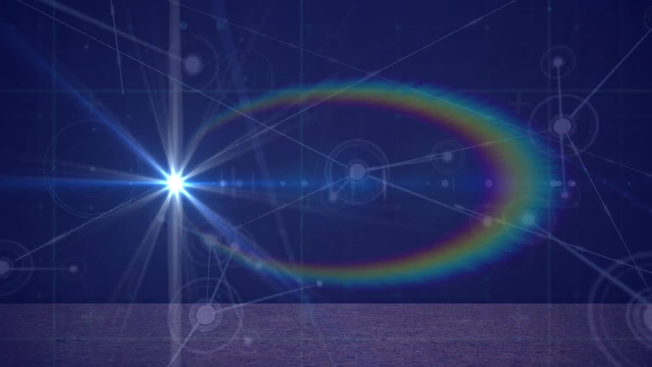 animación en la red de conexiones y luces en el fondo naval