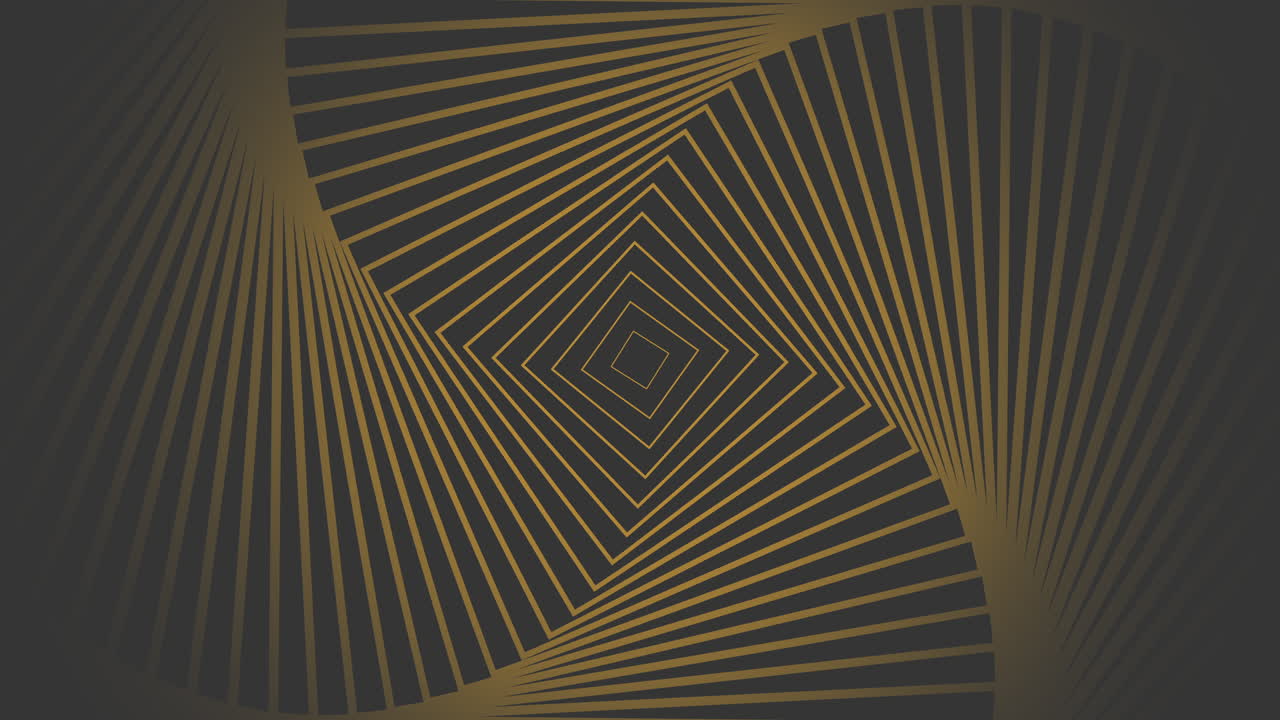 검은색과 금색의 기하학적 배경에 매혹적인 나선형 디자인