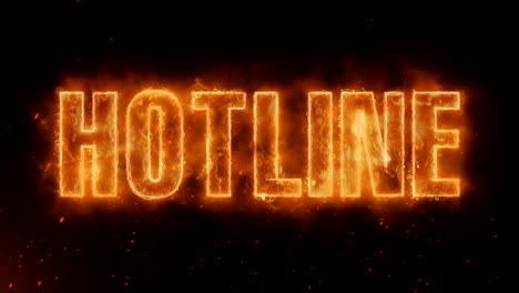 línea caliente palabra caliente quema en fuego realista llamas chispas y humo animación de bucle continuo sin problemas