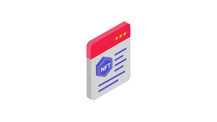 Isometric Animation of NFT Digital Asset Window
