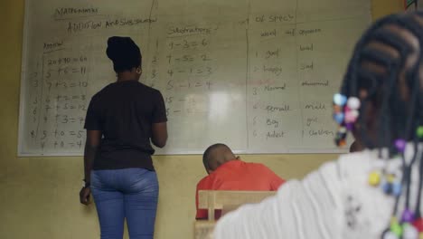 Nigerian Teacher in Class with Students