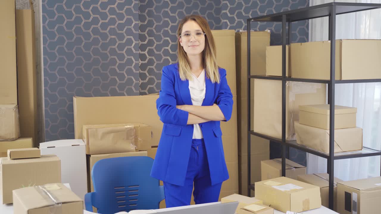 emprendedora exitosa mujer de negocios segura de sí misma.