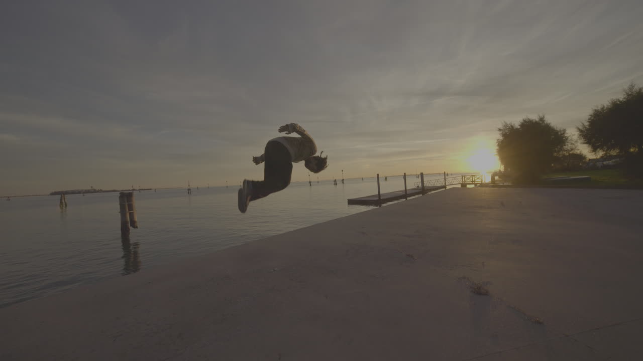 Sunset Stunt at the Waterfront