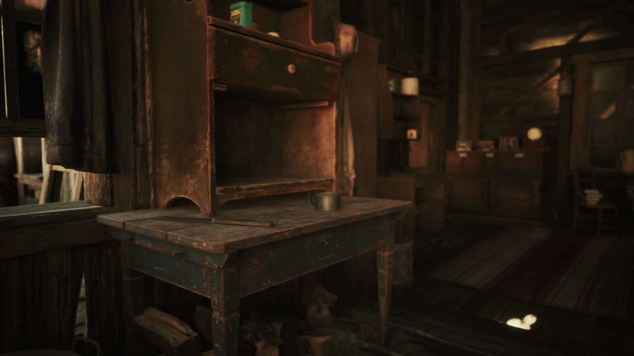 interior de la cabaña rústica