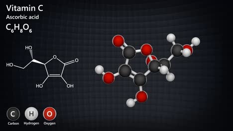 vitamin c (ascorbic acid). seamless loop.