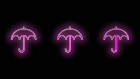 Pink-umbrella-pattern-with-neon-light