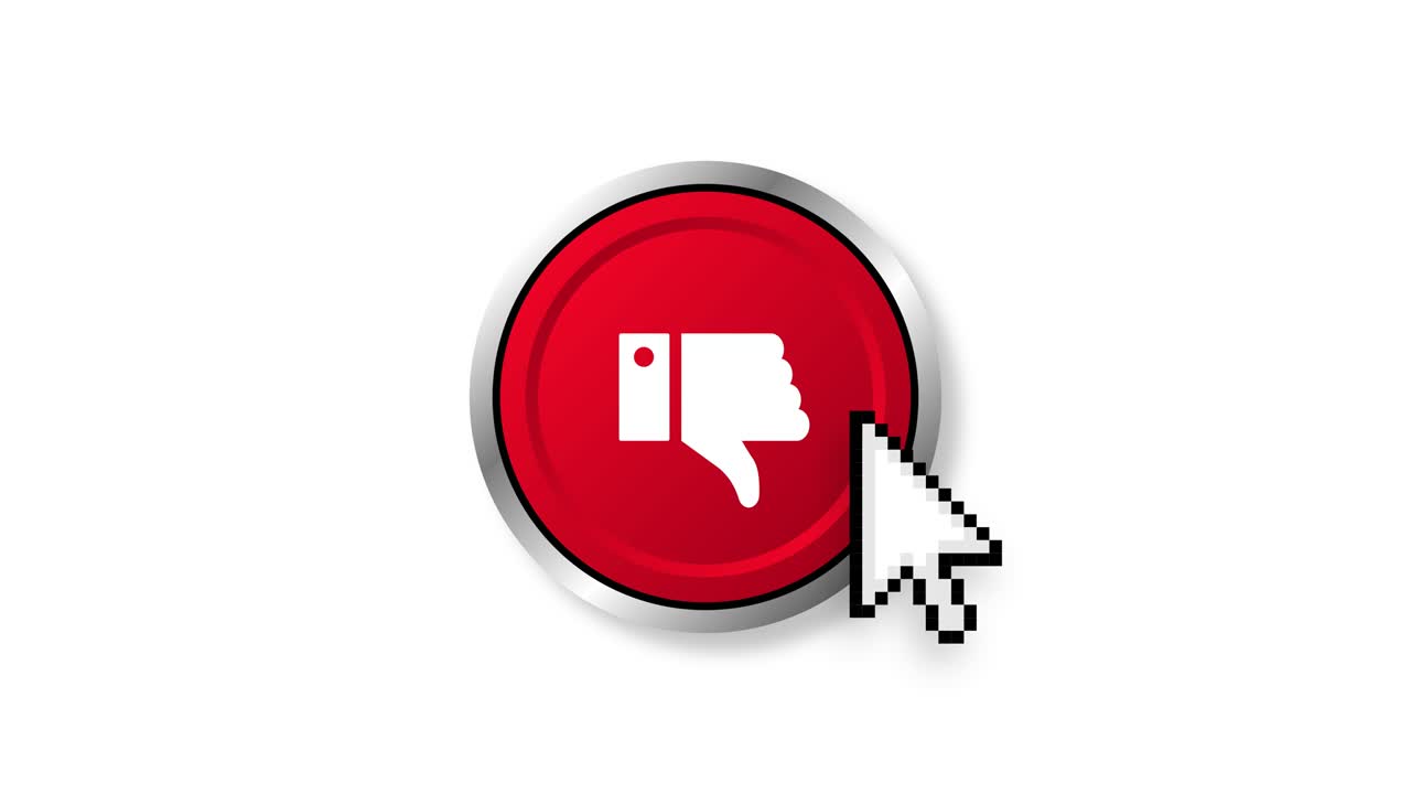 No button. Rejected. Positive feedback concept. 3D flat button. Motion graphics.