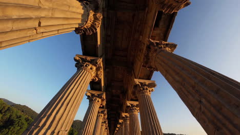 ancient temple columns under a clear sky